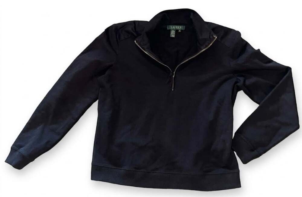 Lauren Ralph Lauren Black 1/4 Zip Pullover Sweatshirt Size M